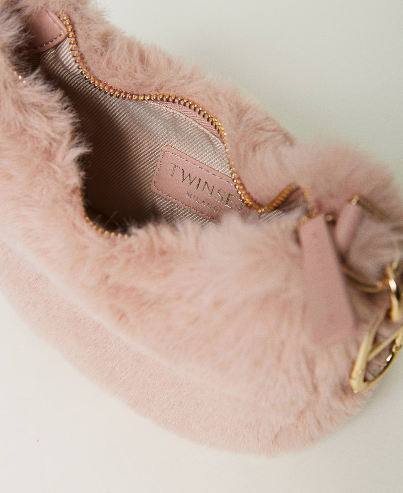 Tasche „Mini Croissant“ Soft mit Oval T Rosé Frau 232TD8180-04
