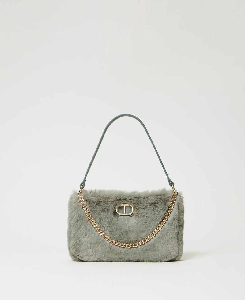 Soft ‘Petite’ shoulder bag with Oval T "Natural Sage” Green Woman 232TD8190-01