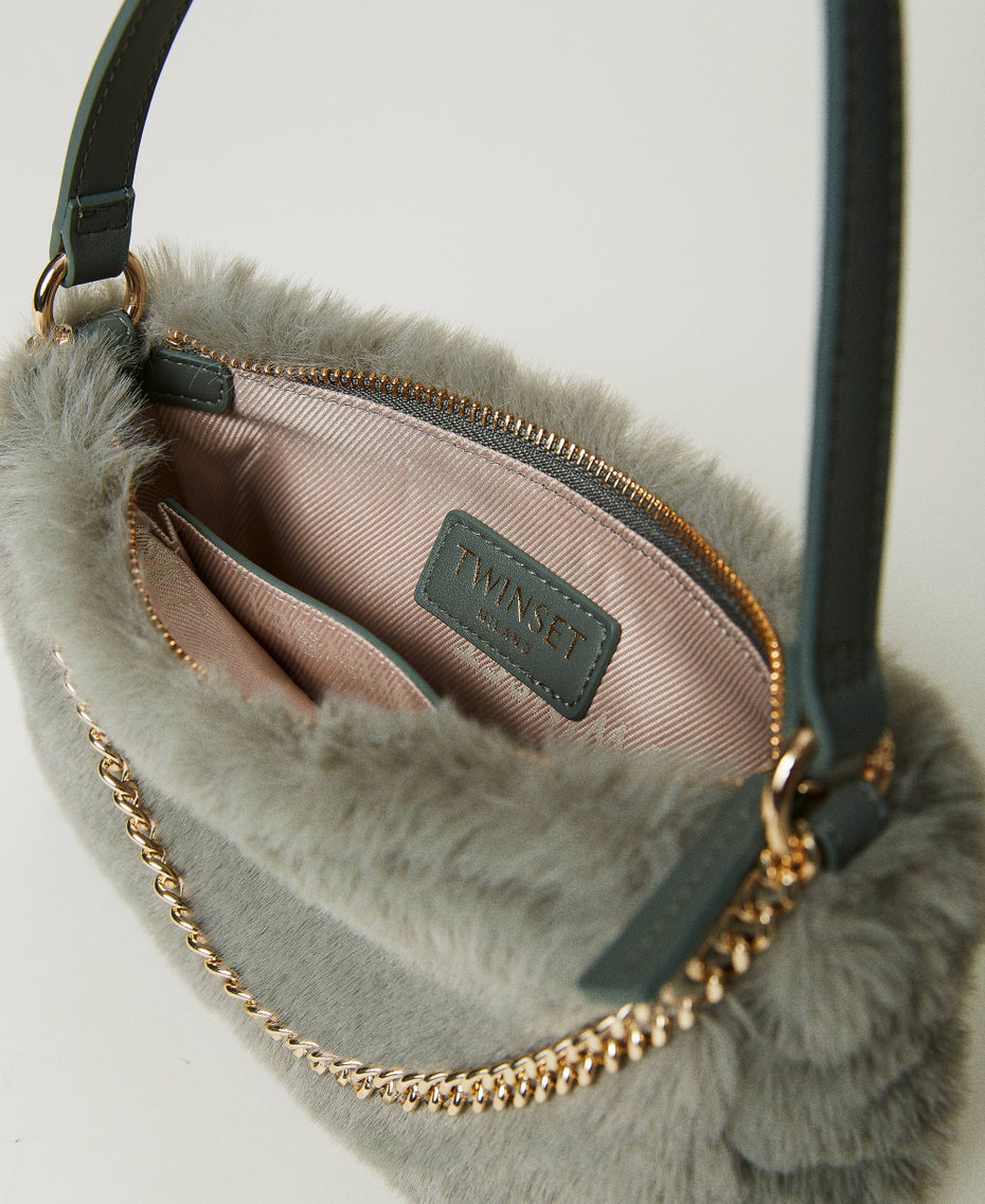 Soft ‘Petite’ shoulder bag with Oval T "Natural Sage” Green Woman 232TD8190-04