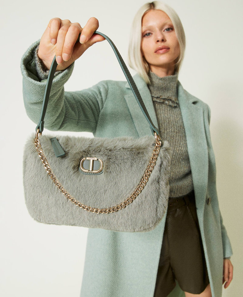 Borsa a tracolla ‘Petite’ soft con Oval T Verde "Natural Sage" Donna 232TD8190_11060_0S