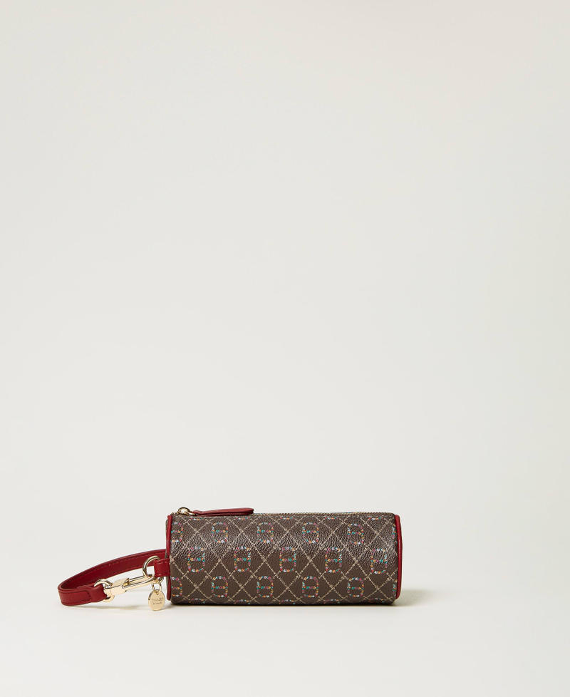 Soft case with Floral T print Oval T Flowers Dark Brown Woman 232TD819G_10820_01