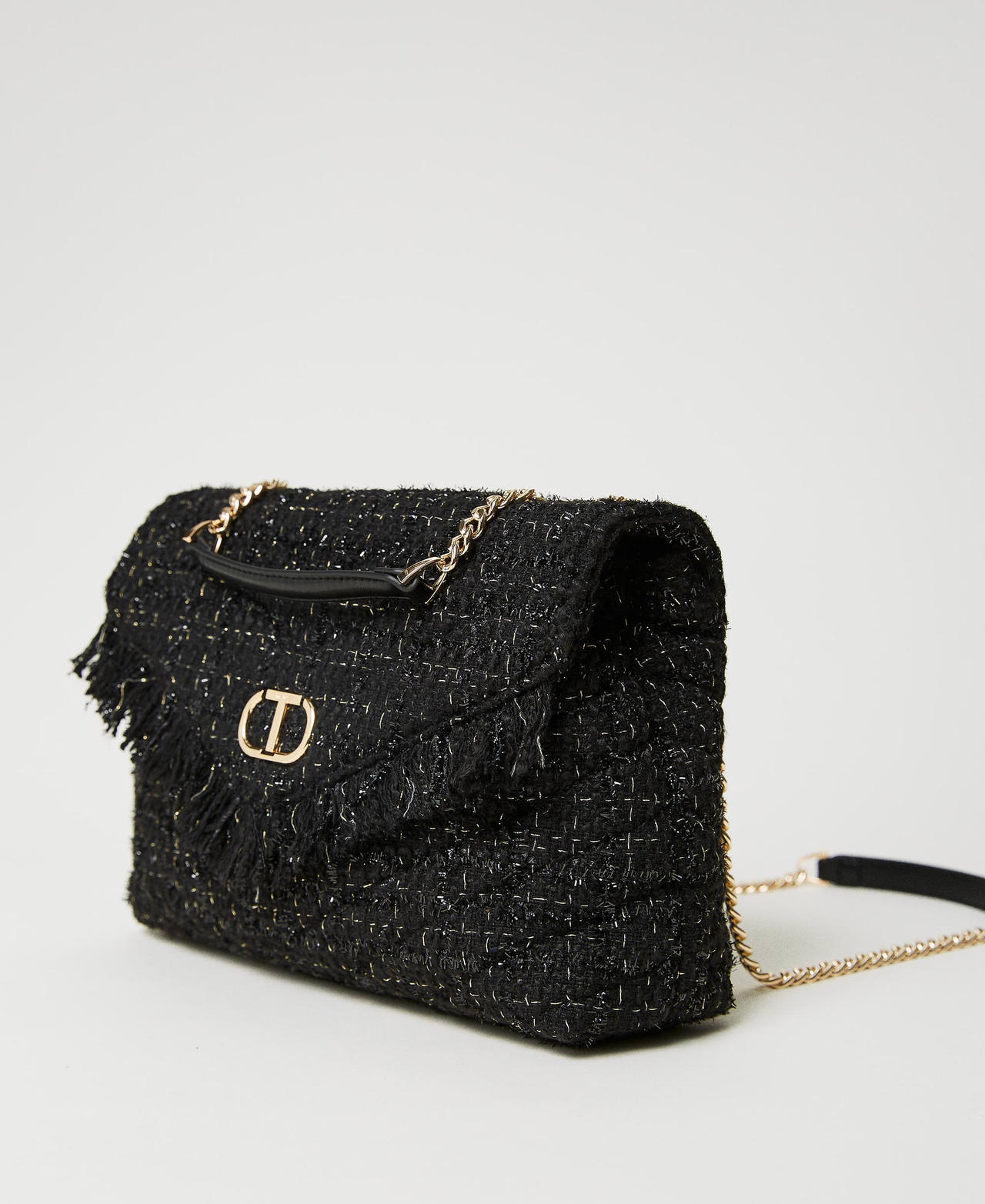 Borsa a tracolla ‘Dreamy’ in tweed Tweed Nero Donna 232TD8200_11077_02