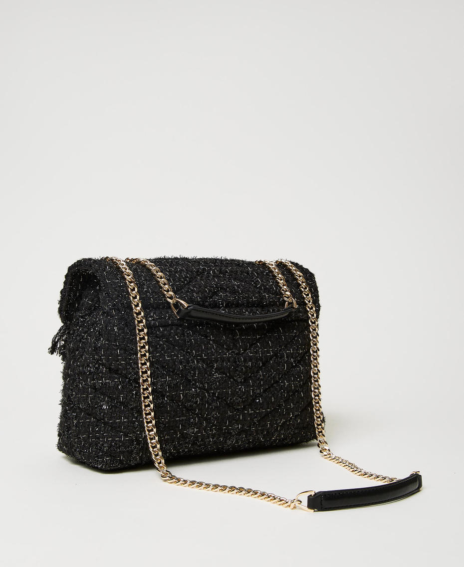 Borsa a tracolla ‘Dreamy’ in tweed Tweed Nero Donna 232TD8200_11077_03