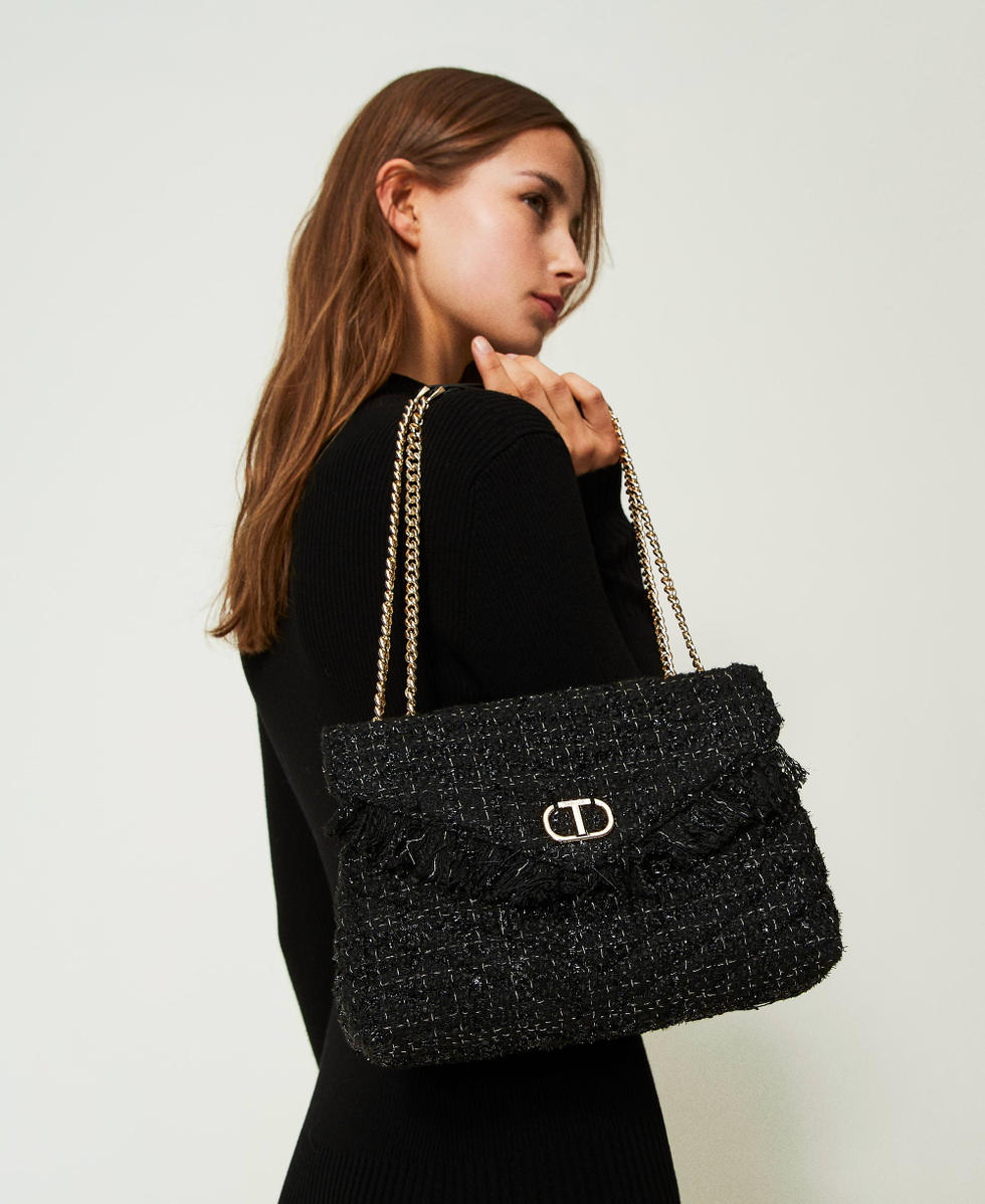 Sac a bandouliere Dreamy en tweed Femme Noir TWINSET Milano