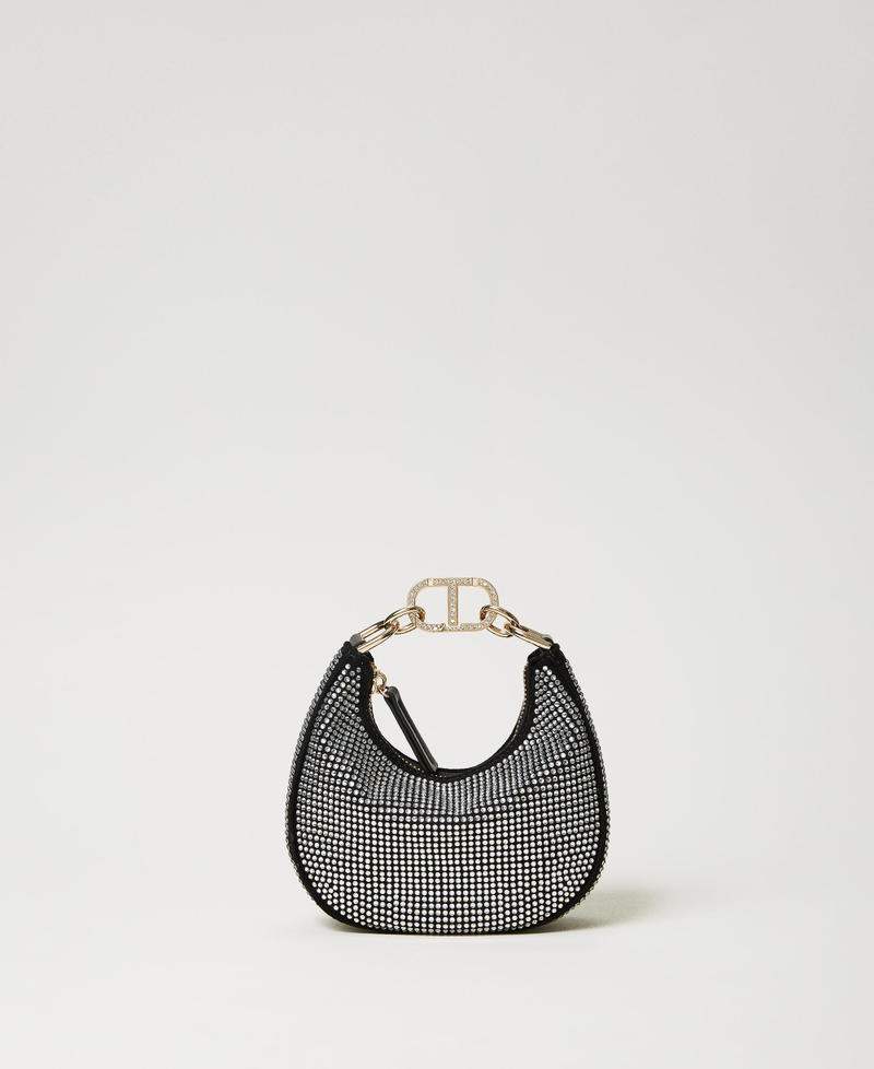 ‘Mini Croissant’ bag with rhinestones Black Woman 232TD8210_00006_01