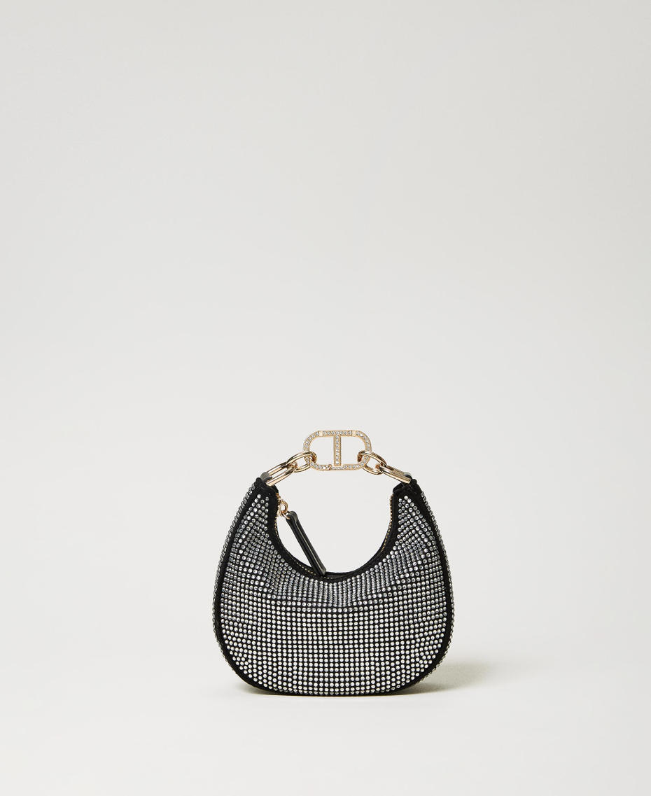 Sac de soir&eacute;e &laquo;&nbsp;Mini Croissant&nbsp;&raquo; avec strass Noir Femme 232TD8210_00006_01