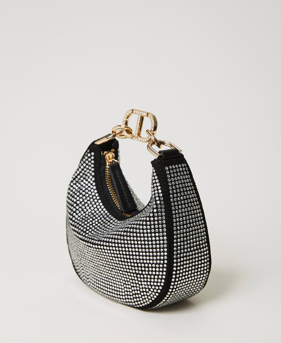 Sac de soiree Mini Croissant avec strass Femme Violet TWINSET Milano