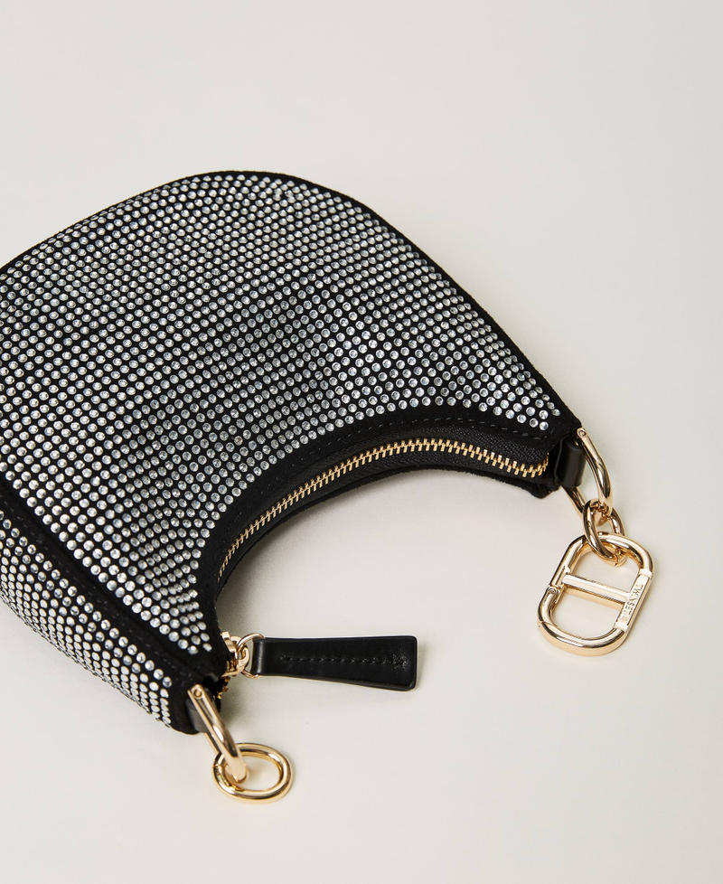 Sac de soir&eacute;e &laquo;&nbsp;Mini Croissant&nbsp;&raquo; avec strass Noir Femme 232TD8210_00006_03