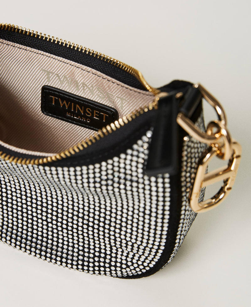 ‘Mini Croissant’ bag with rhinestones Black Woman 232TD8210_00006_04