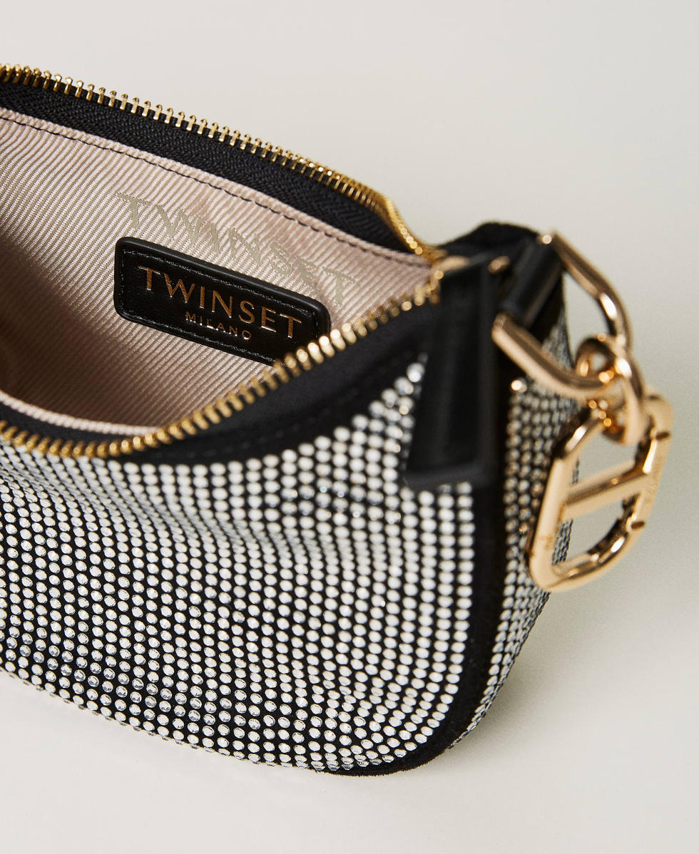 Borsa &lsquo;Mini Croissant&rsquo; party con strass