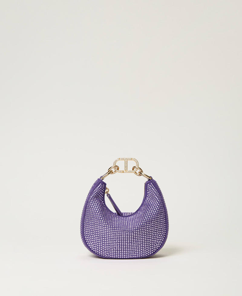 Borsa ‘Mini Croissant’ party con strass Violetto Donna 232TD8210_00693_01