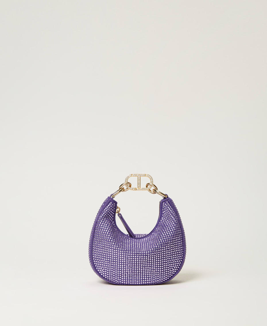 Borsa ‘Mini Croissant’ party con strass Violetto Donna 232TD8210_00693_01