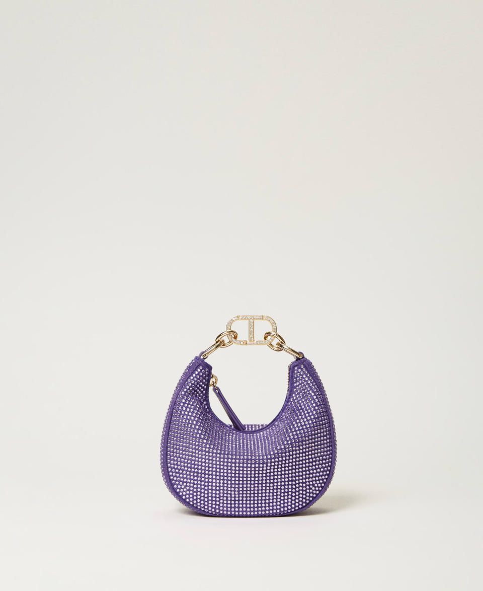 Borsa ‘Mini Croissant’ party con strass Violetto Donna 232TD8210_00693_01