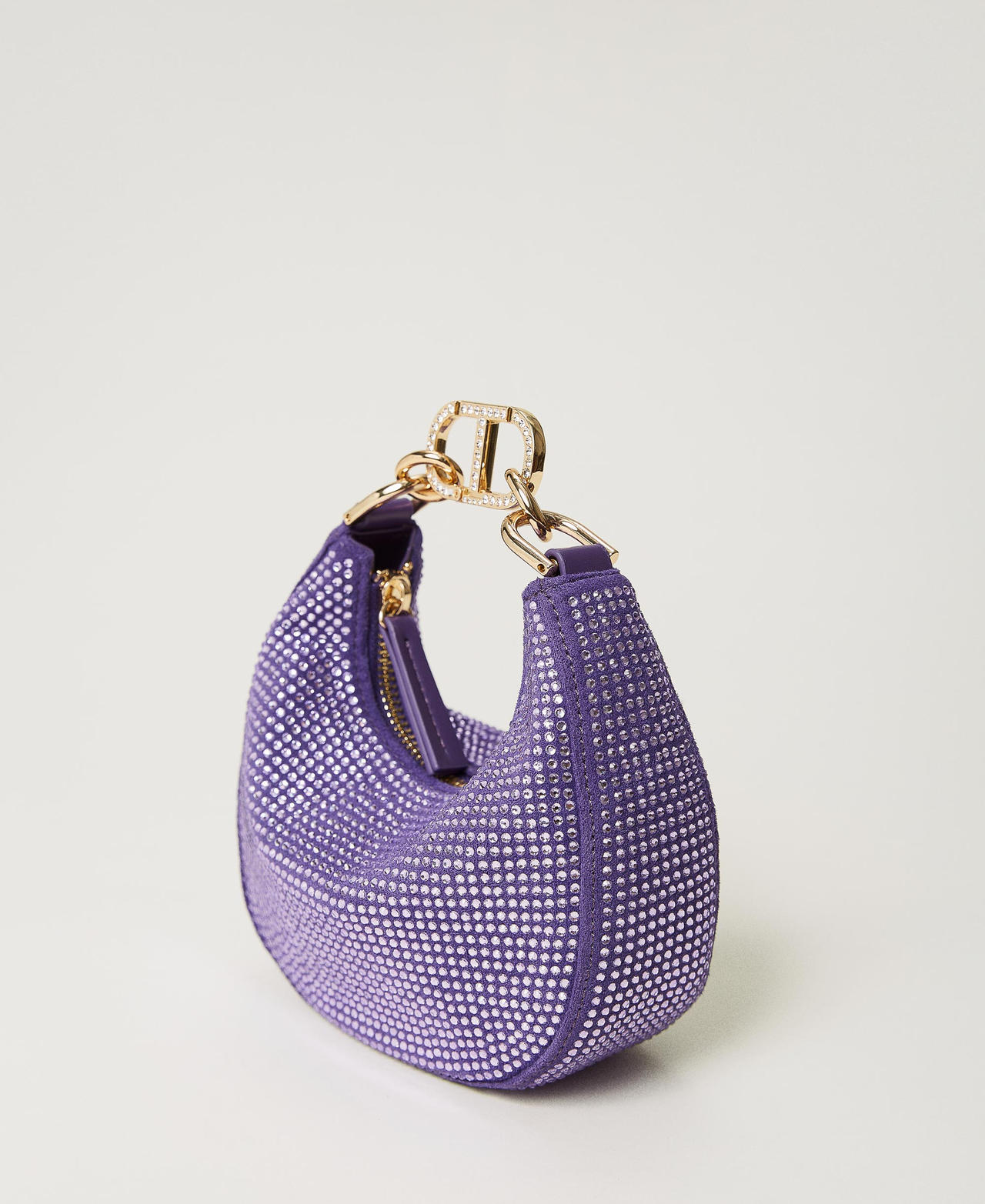 Borsa ‘Mini Croissant’ party con strass Violetto Donna 232TD8210_00693_02
