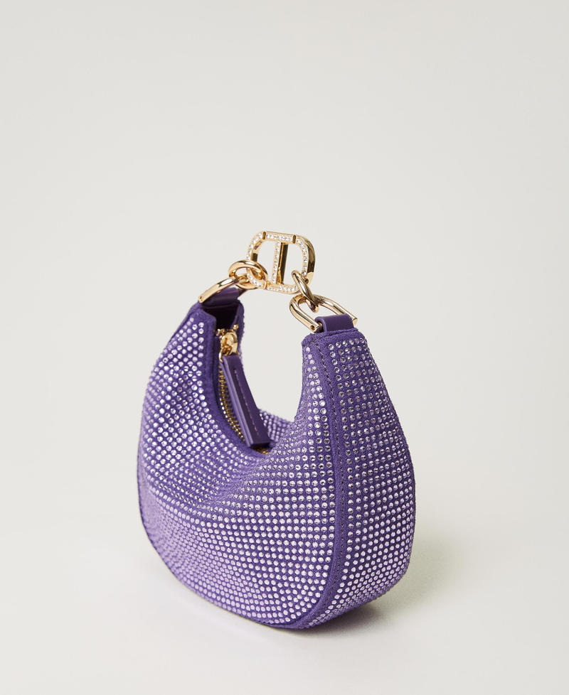 Borsa ‘Mini Croissant’ party con strass Violetto Donna 232TD8210_00693_02