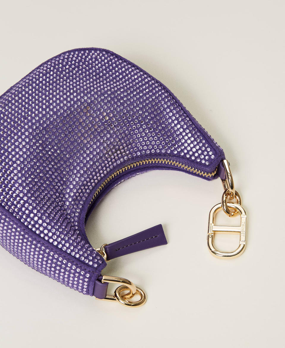 Borsa ‘Mini Croissant’ party con strass Violetto Donna 232TD8210_00693_03