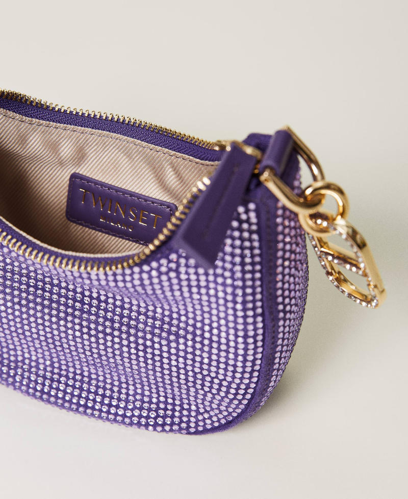 Borsa ‘Mini Croissant’ party con strass Violetto Donna 232TD8210_00693_04