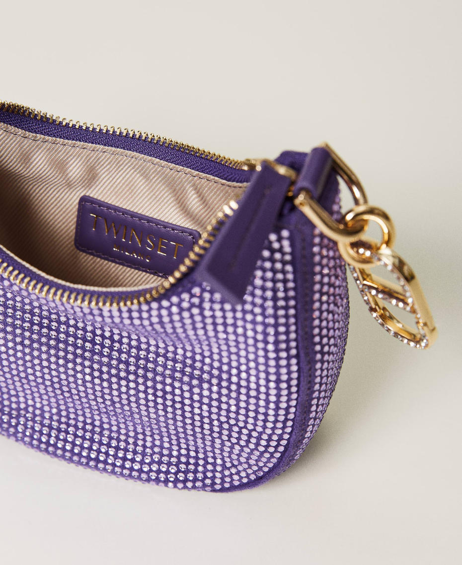 Borsa ‘Mini Croissant’ party con strass Violetto Donna 232TD8210_00693_04