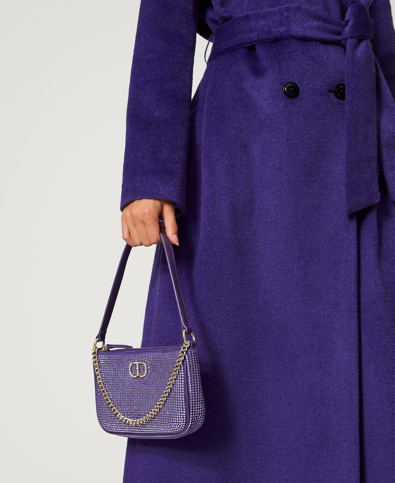 Borsa a tracolla ‘Petite’ party con Oval T Violetto Donna 232TD8211_00693_0S