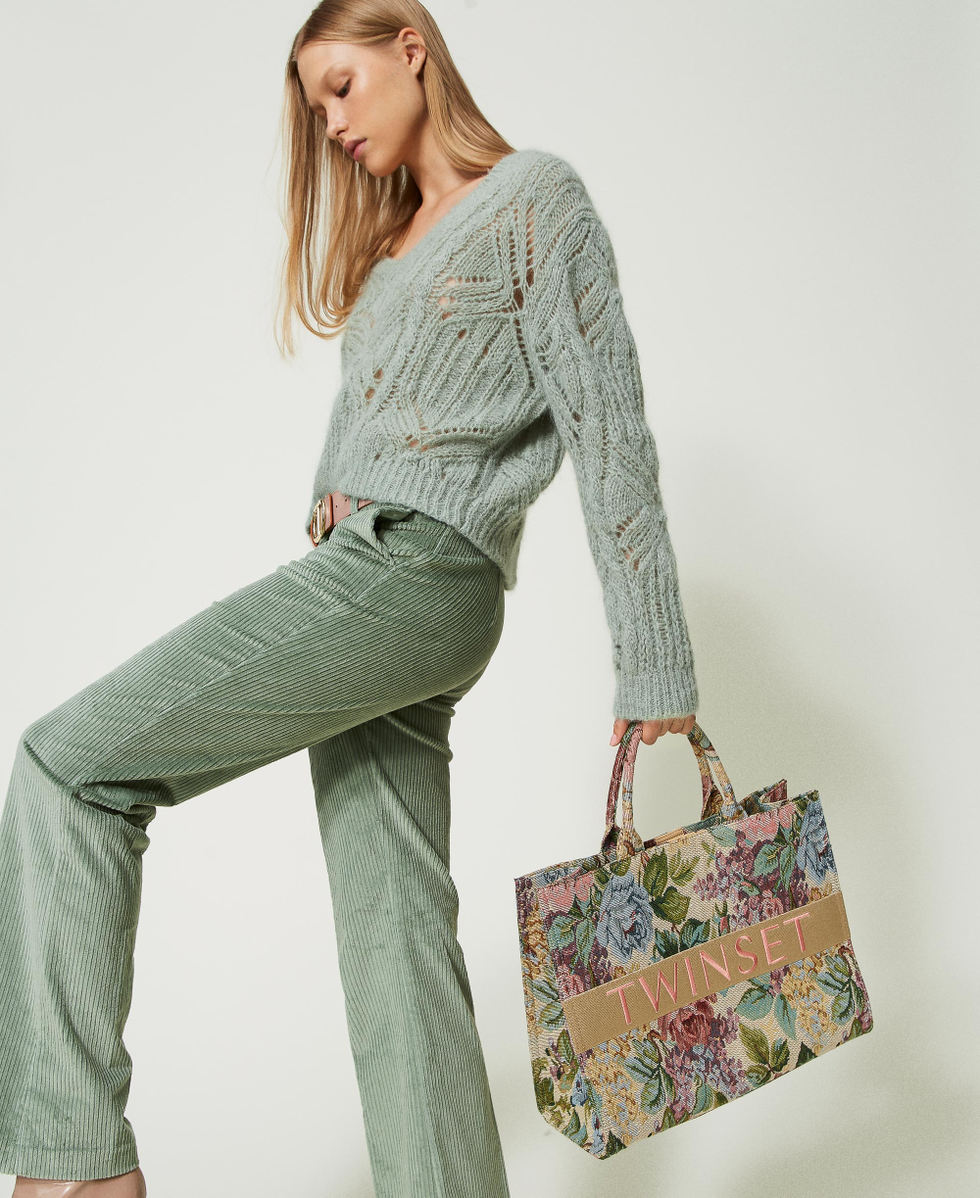 &lsquo;Victoria&rsquo; jacquard floral shopper