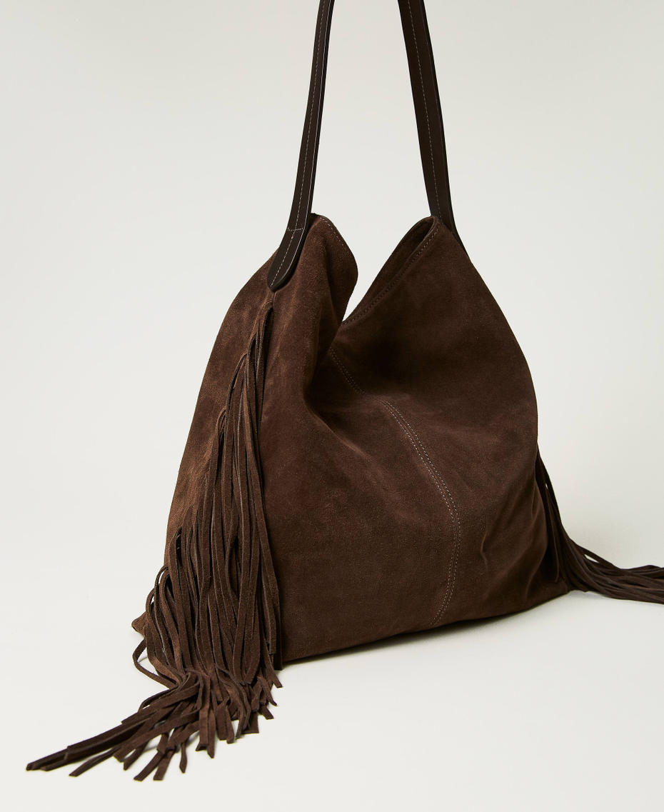 Borsa hobo 'Melrose' in pelle con frange