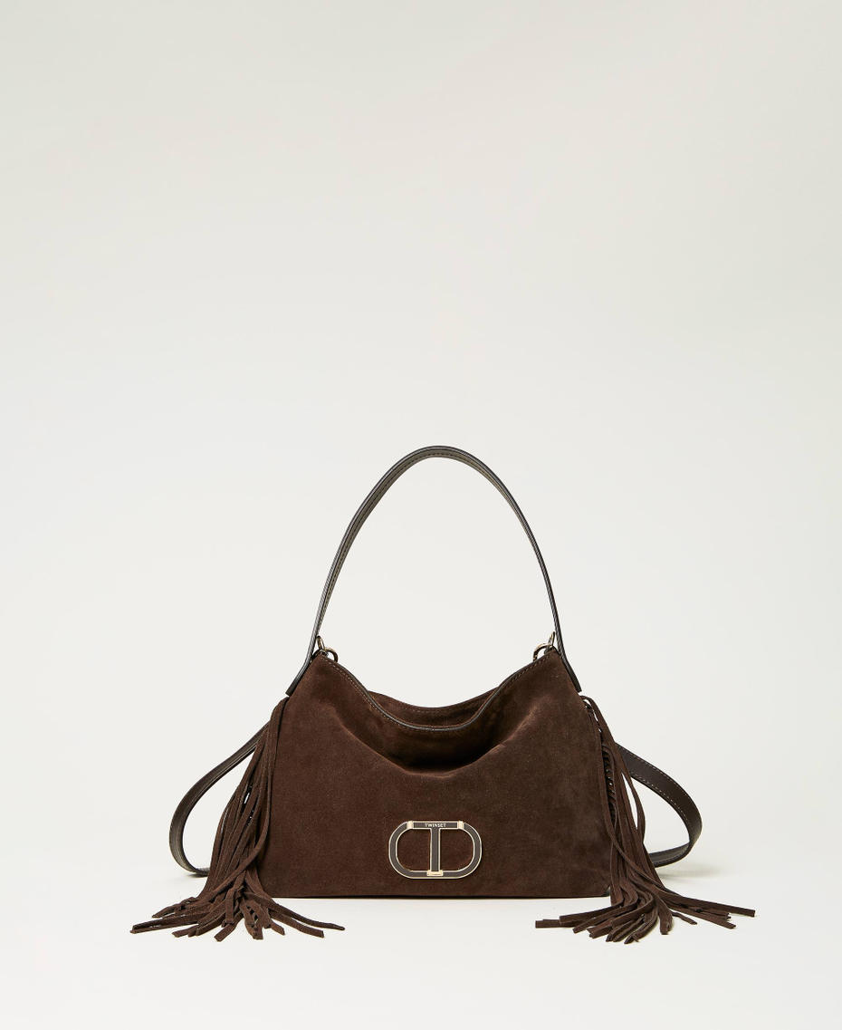 Borsa a tracolla 'Melrose' in pelle con frange