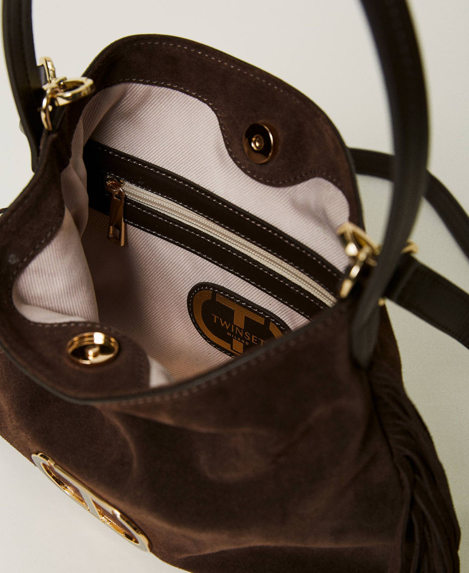 Borsa a tracolla 'Melrose' in pelle con frange