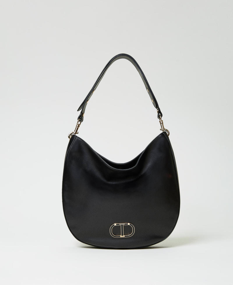 Hobotasche „Banjo Bag“ aus Leder Schwarz Frau 232TD8260_00006_01