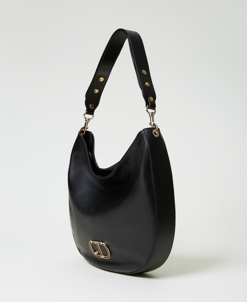 Hobotasche „Banjo Bag“ aus Leder Schwarz Frau 232TD8260_00006_02
