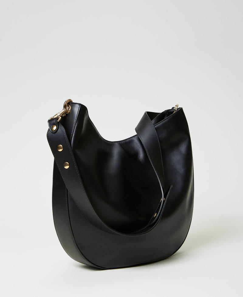 Hobotasche „Banjo Bag“ aus Leder Schwarz Frau 232TD8260_00006_03