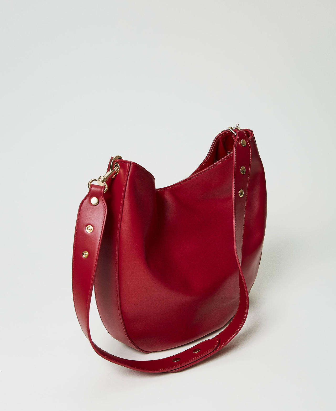 &lsquo;Banjo Bag&rsquo; leather hobo bag Burning Red Woman 232TD8260_04231_03
