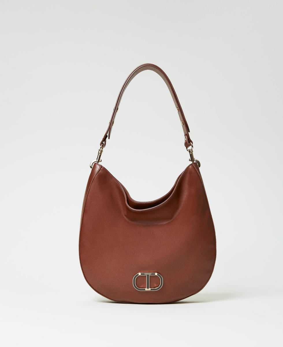 Borsa hobo Banjo Bag in pelle Donna Marrone TWINSET Milano