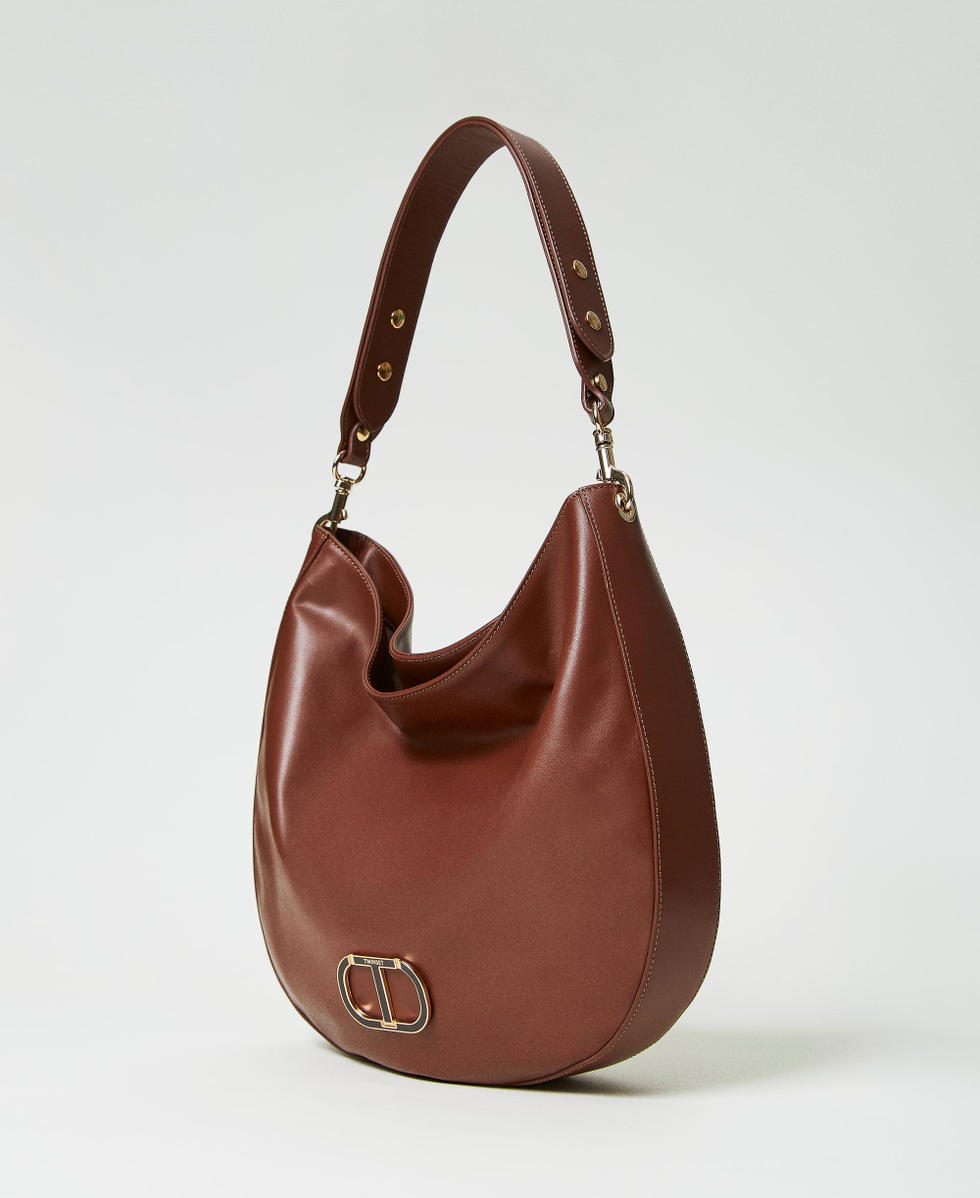 Borsa hobo Banjo Bag in pelle Donna Marrone TWINSET Milano