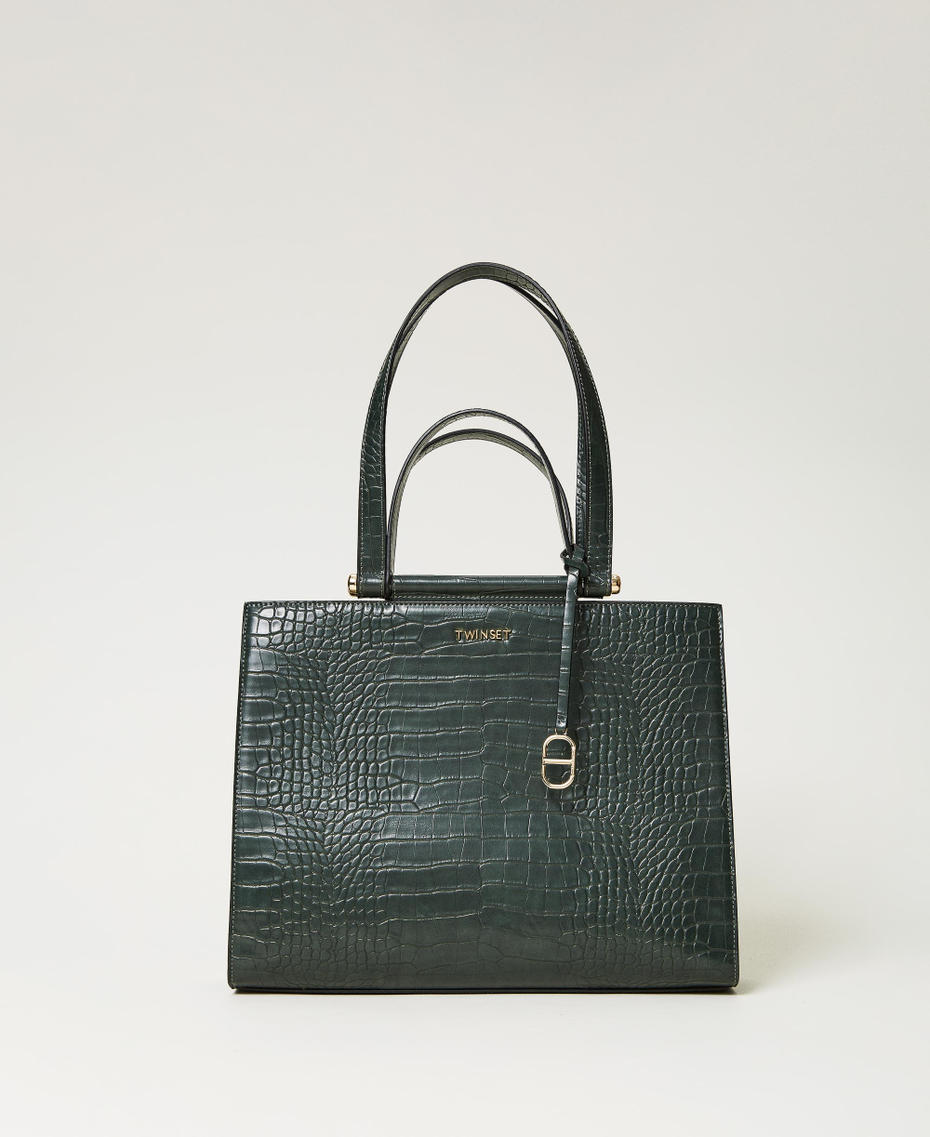 Large 'Mademoiselle' shopper Dark Green Woman 232TD8310_00521_01