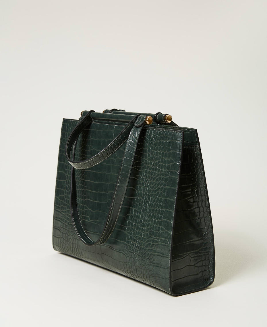Large 'Mademoiselle' shopper Dark Green Woman 232TD8310_00521_03