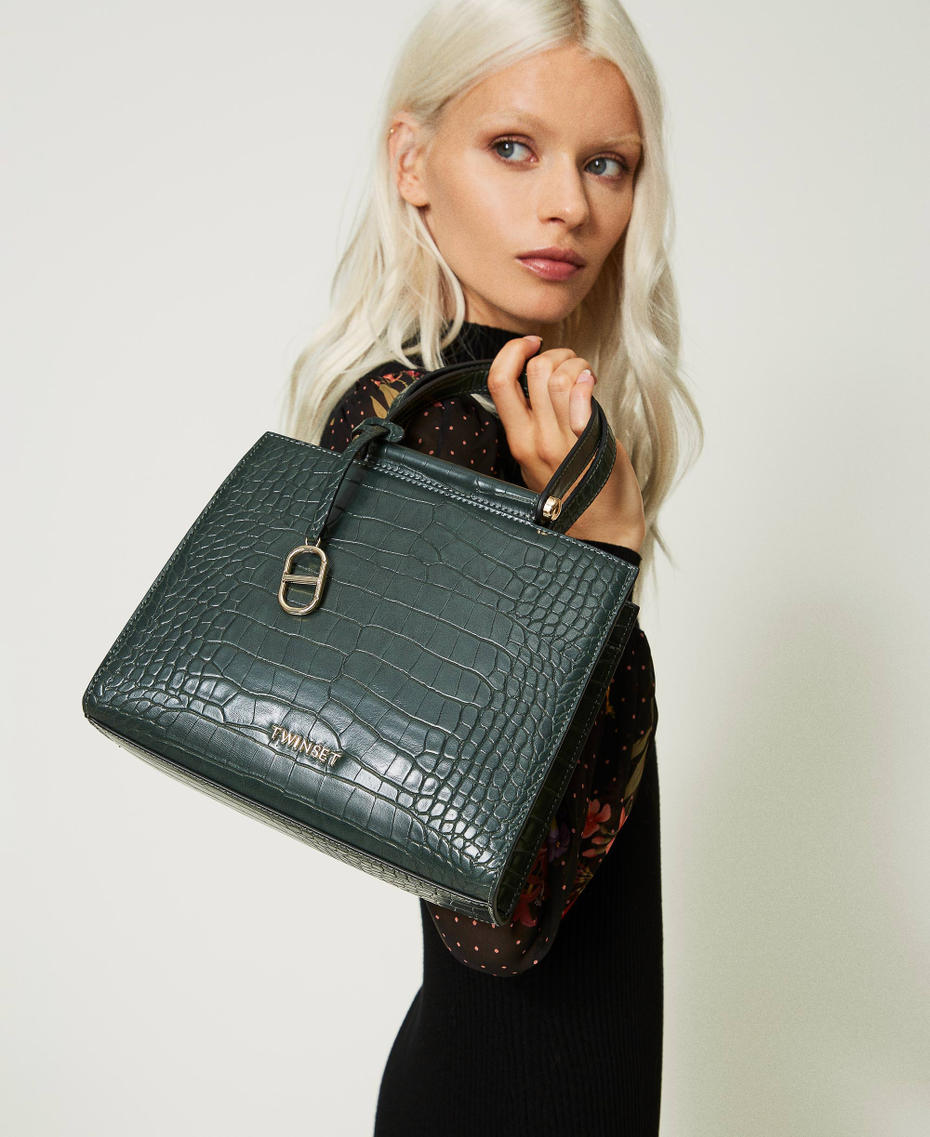 Small 'Mademoiselle' shopper Dark Green Woman 232TD8311_00521_S0