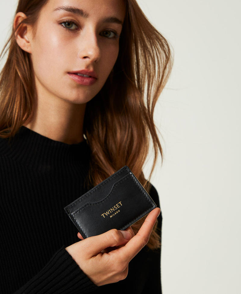 Flat leather card holder Black Woman 232TD8341_00006_S0