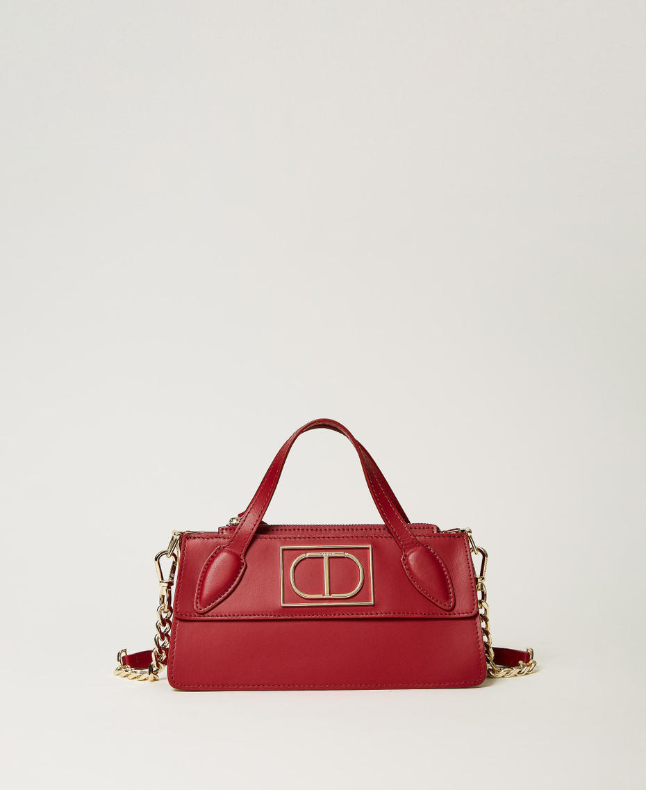 Small leather shoulder bag Burning Red Woman 232TD8382-01