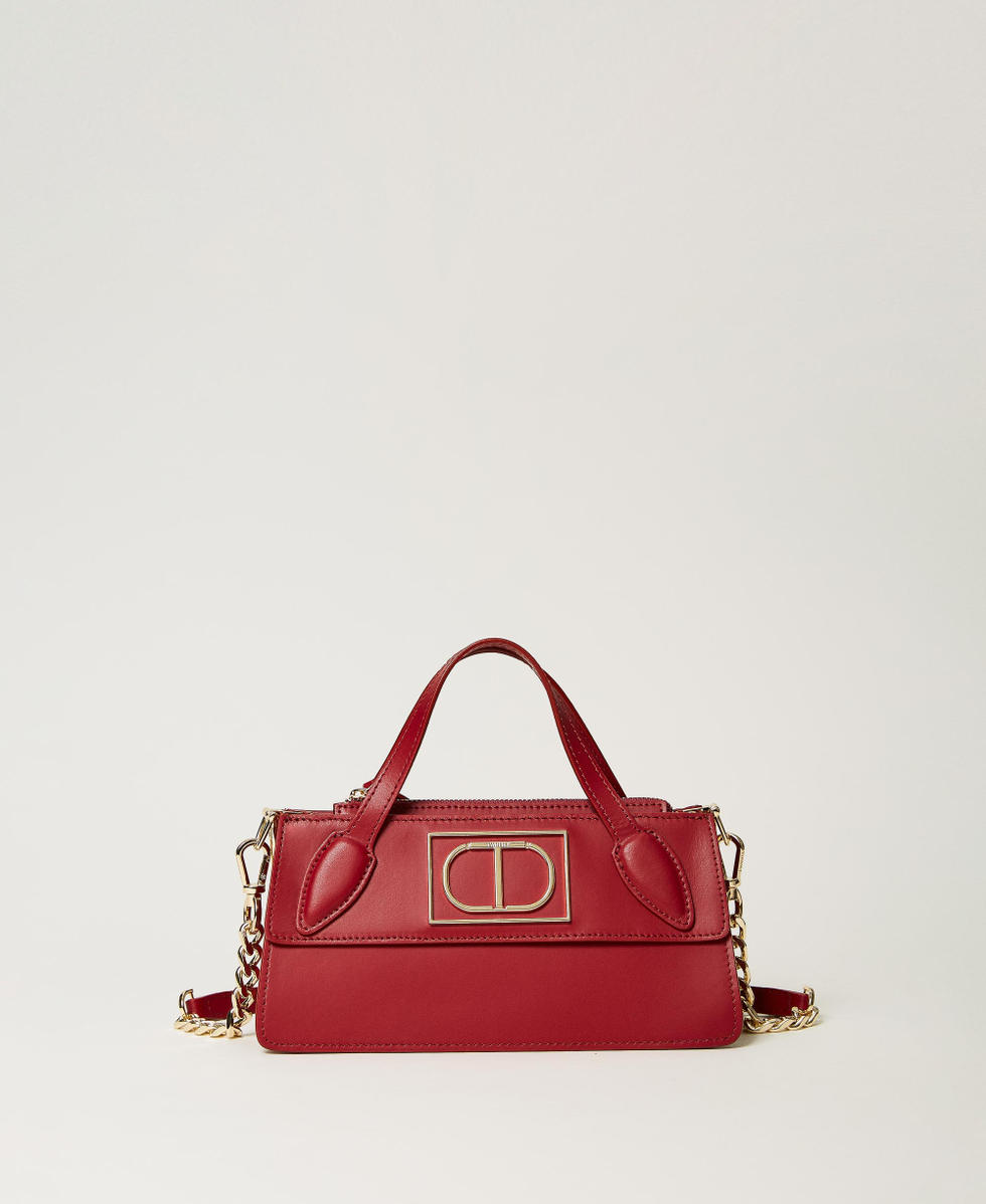 Leather crossbody bag Twinset Red in Leather - 17059449