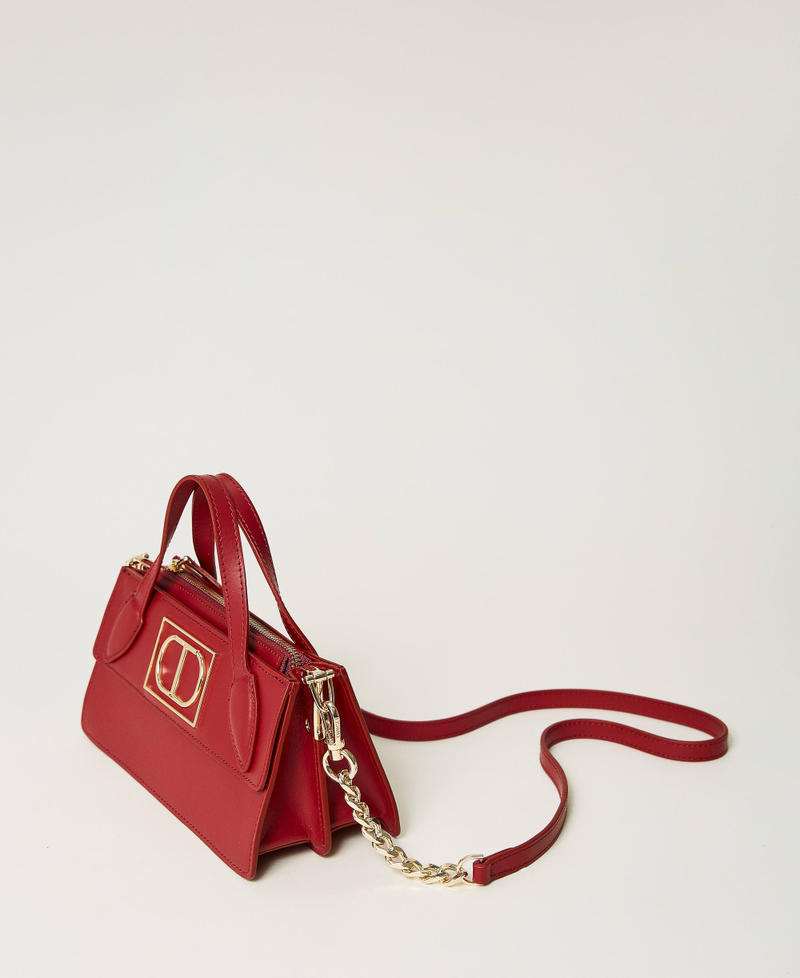 Petit sac à bandoulière en cuir Rouge Ardent Femme 232TD8382-02