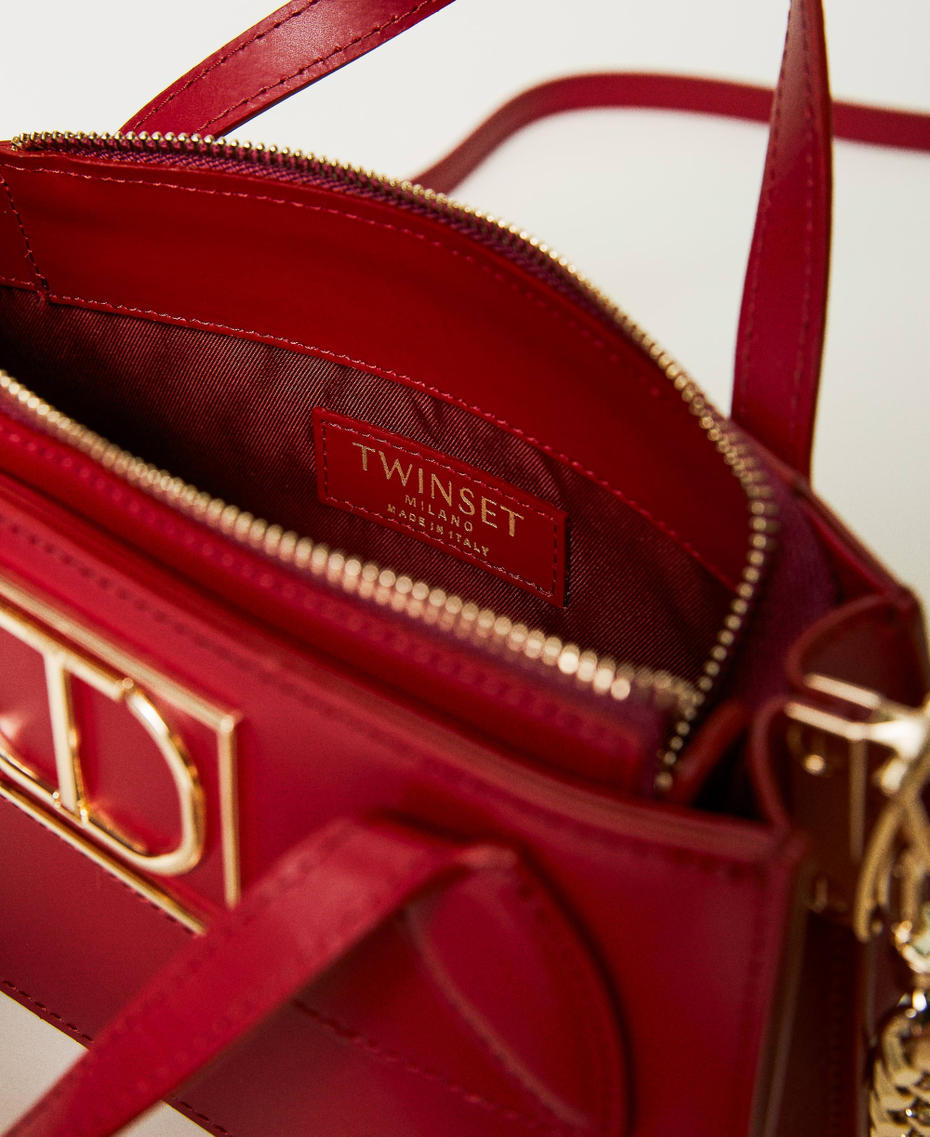 Petit sac à bandoulière en cuir Rouge Ardent Femme 232TD8382-04