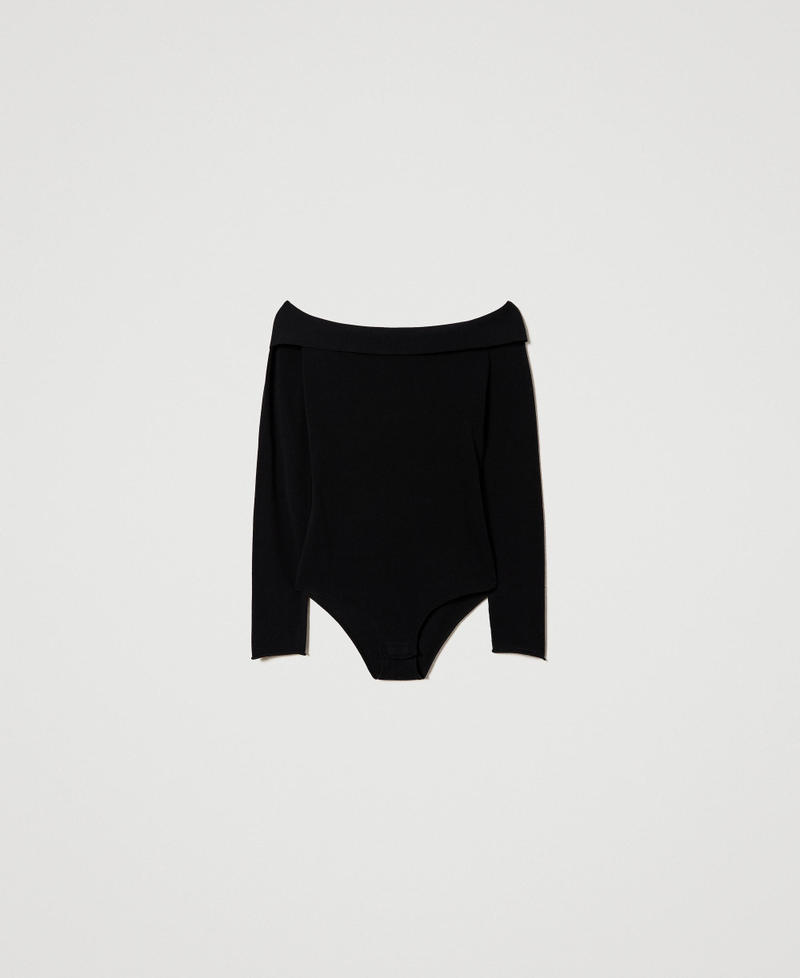 Body en maille sans coutures avec &eacute;paules d&eacute;nud&eacute;es