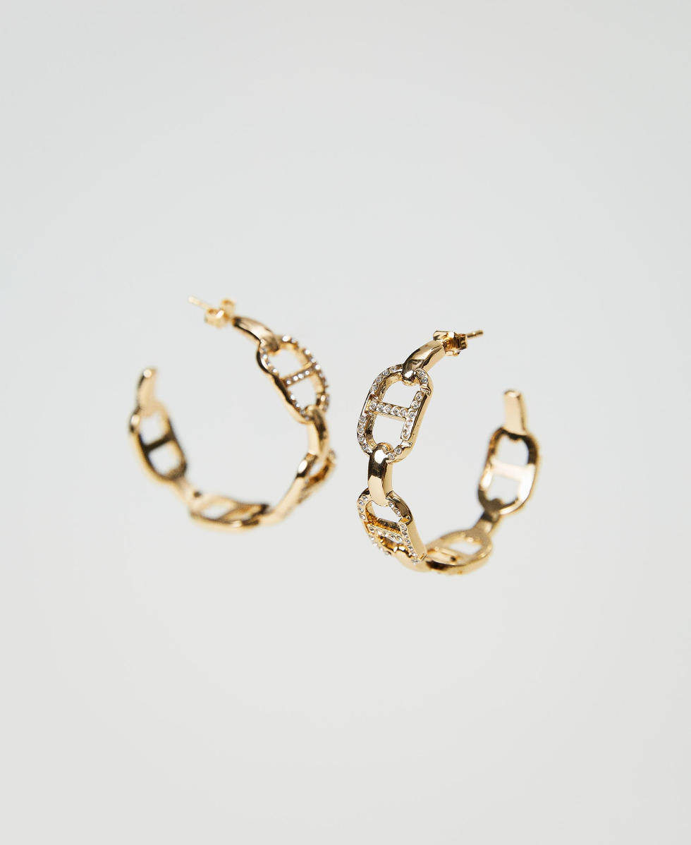 Orecchini con catena Oval T e strass