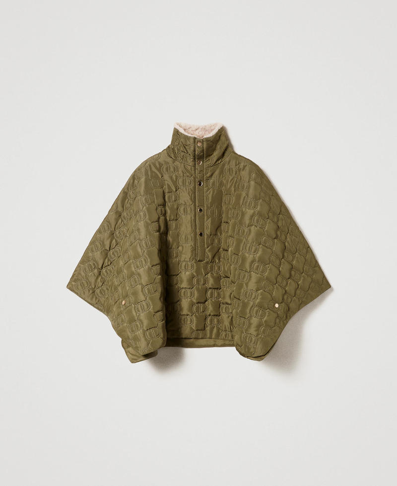 Quilted cape with Oval T "Olive" Green Woman 232TO5082-0S