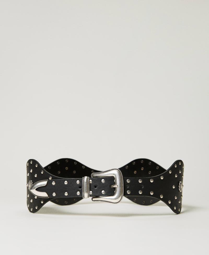 Belt with studs and rivets Black Woman 232TO5150-01