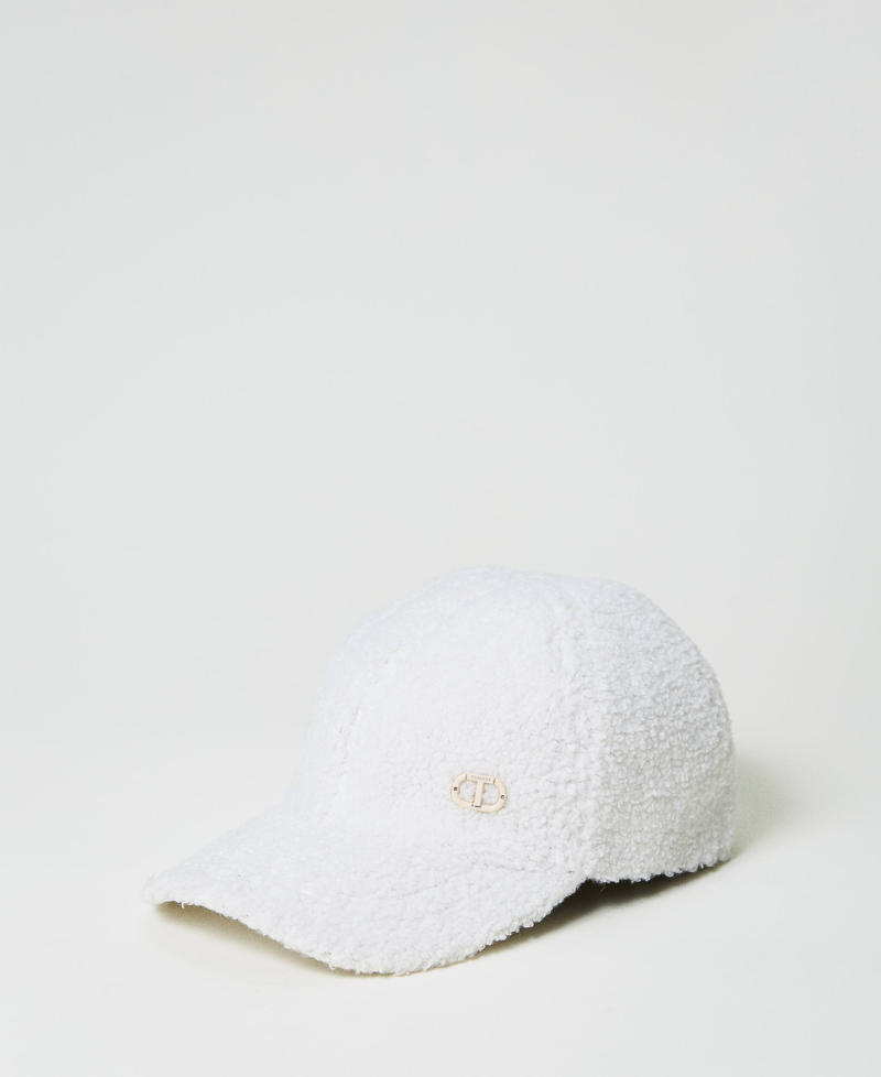Faux fur baseball cap Woman, White | TWINSET Milano