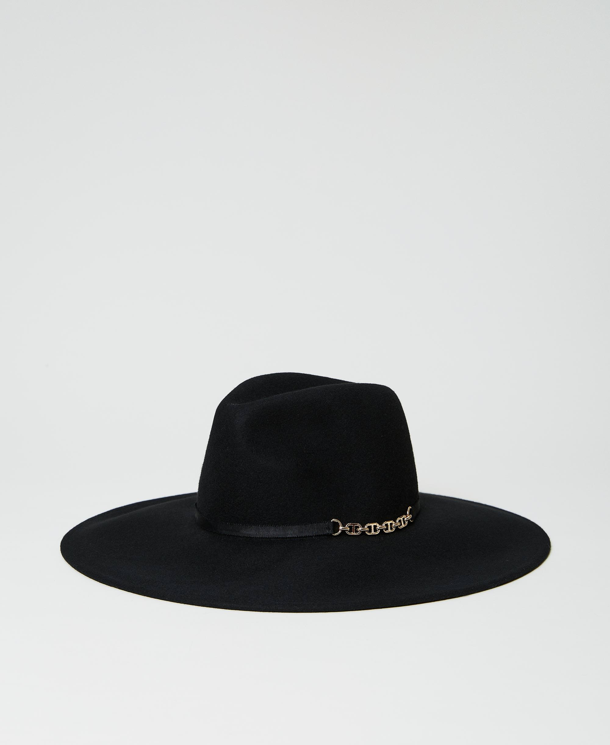 Cappello in panno a tesa larga
