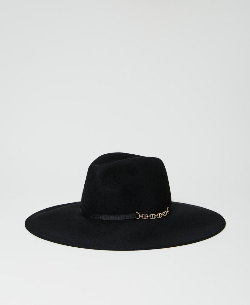 Chapeau à bord large en drap