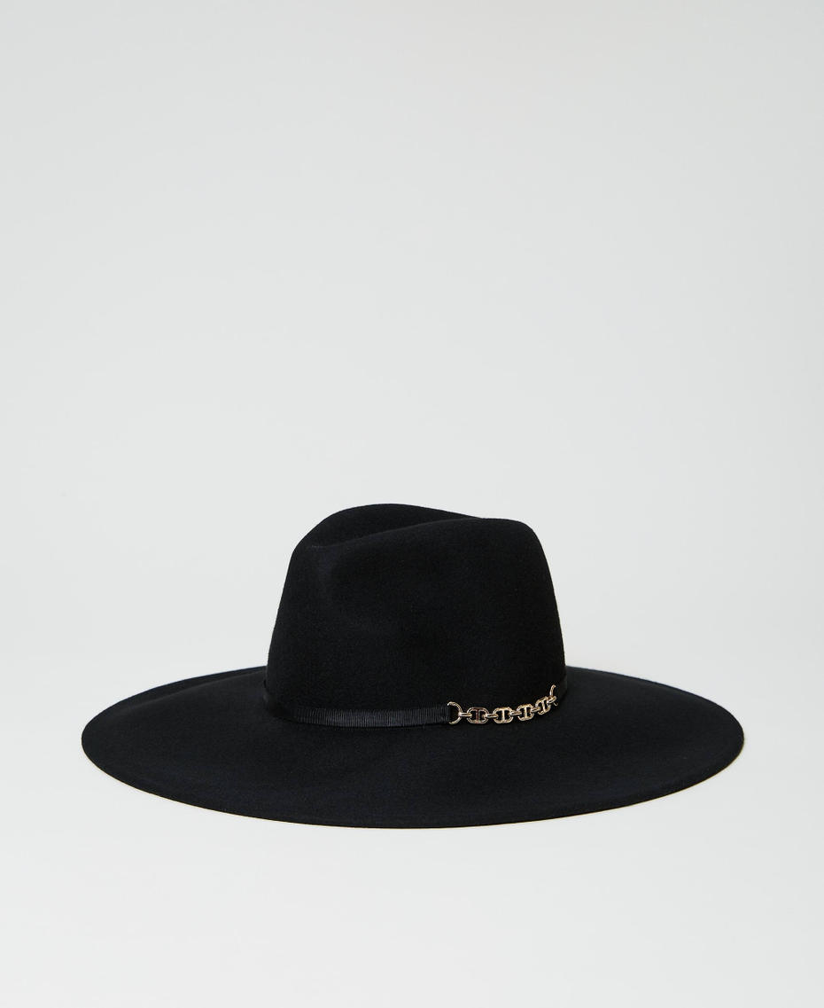 Chapeau à bord large en drap