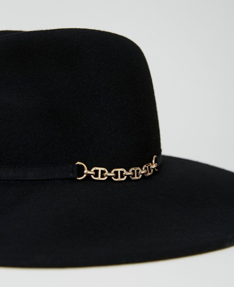 Sombrero de paño de ala ancha Negro Mujer 232TO533A-02